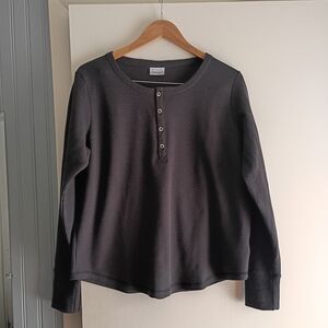 Columbia Women's Charcoal Long Sleeve Henley Shirt